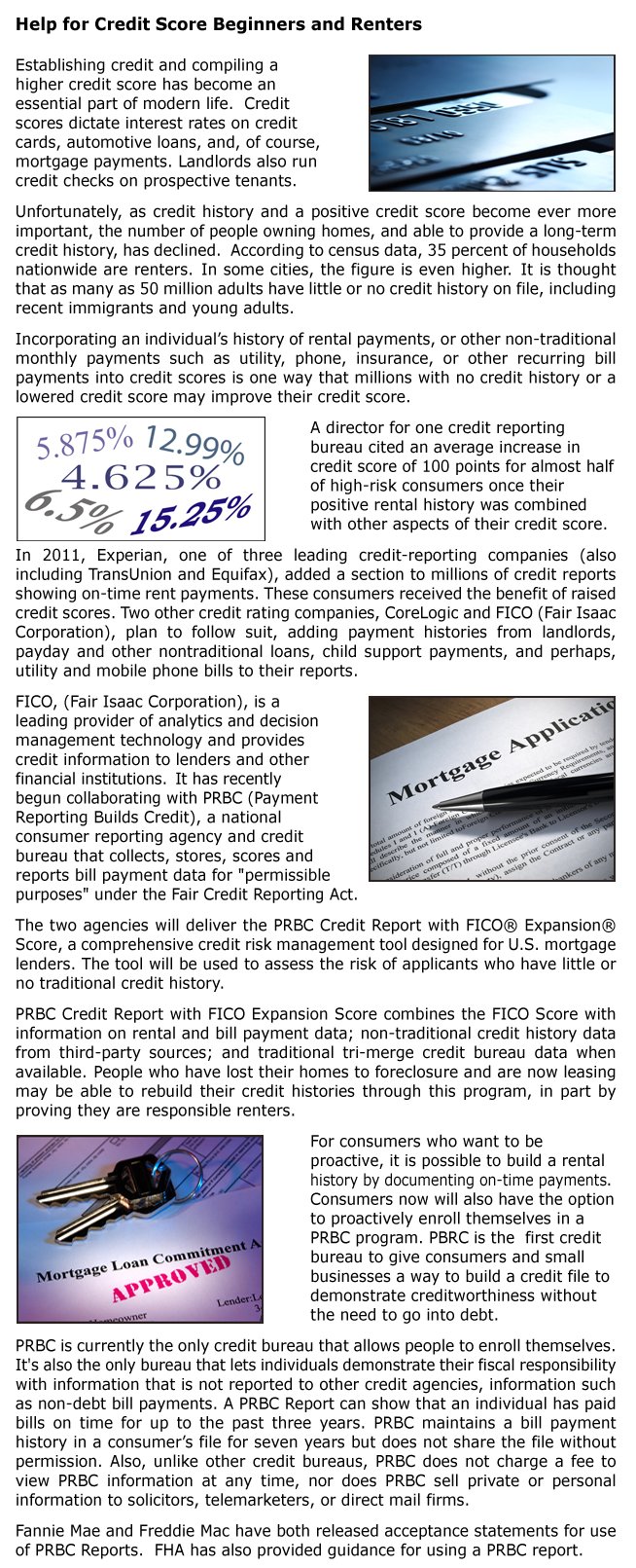 Help for Credit Score Beginners